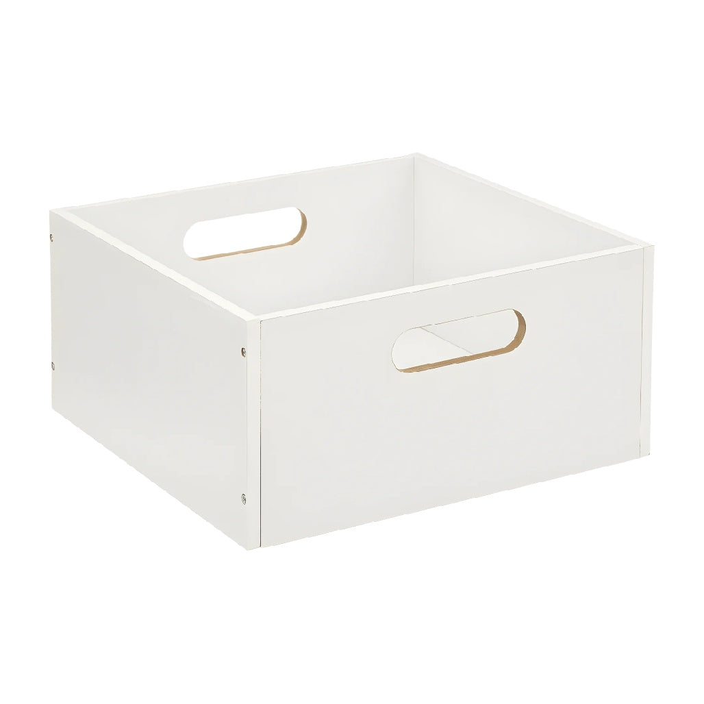 Boîte de rangement en bois blanc pour l'organisation domestique - 40 x 30 x 20