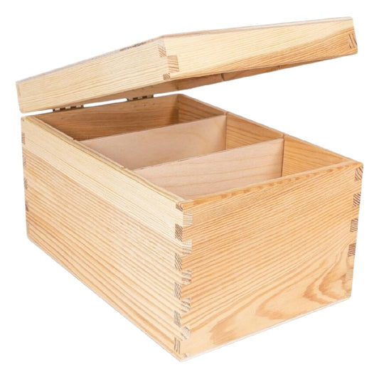 Boîte de rangement en bois de pin pour stockage d'objets - 30 x 20 x 10