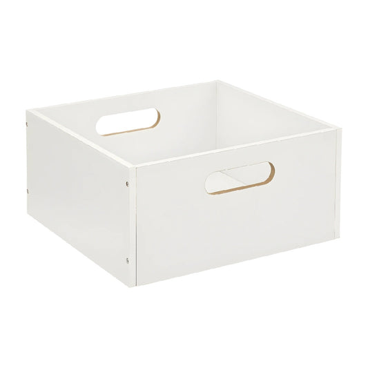 Boîte de rangement en bois blanc pour l'organisation domestique - 40 x 30 x 20